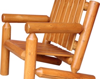 Kit de chaise adirondack fait main amish en rondins de cèdre pour votre projet de bricolage patio et terrasse de chalet