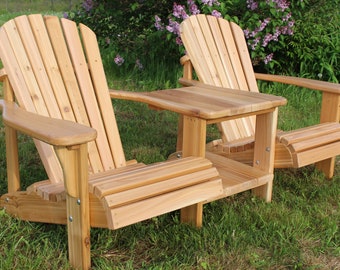 Heavy Duty Cedar Double Tete-a-Tete Gossip Adirondack Muskoka Patio Deck Cottage Chair kit DIY