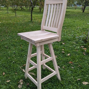 Custom Built Maple Mission Swivel Bar Stool With Custom Stain Finish