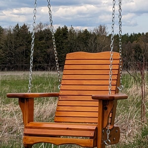 Amish Handcrafted Single Cedar Yard Tree Front Porch Hanging Swing Chair