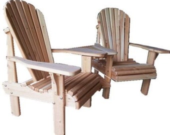 Sub-assembled High Heavy Duty Cedar Angle Corner Double Tete-a-Tete Gossip Adirondack Chair