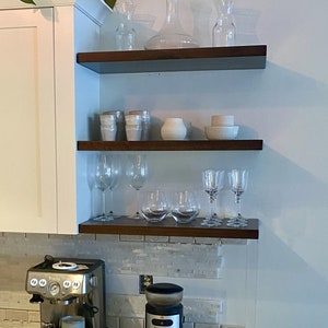 Black Walnut Floating Shelves Wall Mounting Shelf