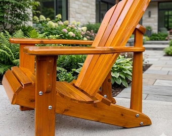 Amish Handmade Cedar Adirondack Muskoka Front Porch Cottage Chair Kit Without Stain Finish