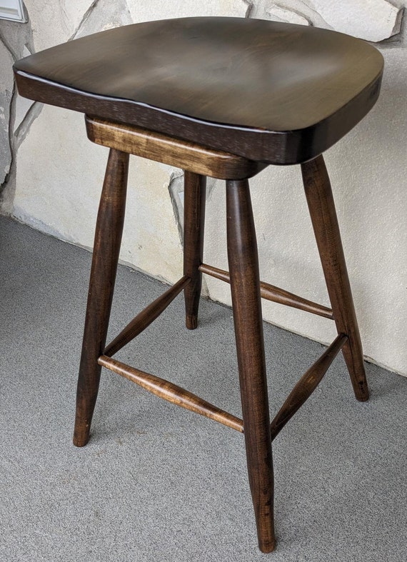 Swivel Maple Comfy Seat Kitchen Bar Stool Kit With Custom Stain Finish Etsy UK
