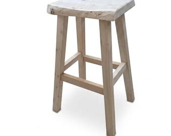 Mennonite Handmade Live Edge Heavy Duty White Cedar Outdoor Bar Counter Bar Stool Kit Solid Wood