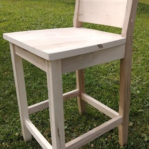 Custom Built Ontario Maple Full Back Bar Stools For Kitchen Island