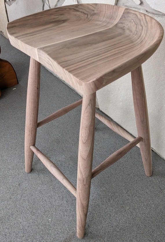 Black Walnut Clear Maple Tractor Seat Counter Bar Stool Kit Without Stain  Finish