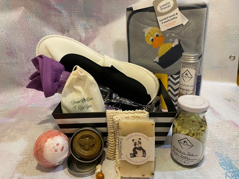 Baby Spa Basket/spa Basket for New Mom or Mom to Be Etsy