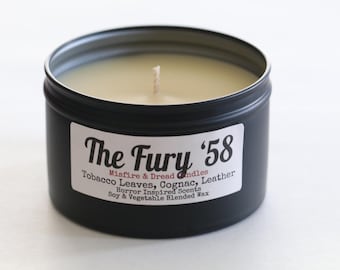 The Fury '58:  Horror Movie Christine Inspired / Tobacco Leaves & Leather Scented Candles and Melts.