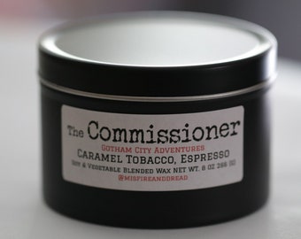 The Commissioner:  Caramel Tabacco, Espresso Coffee Scented Soy Wax Candle & Melts, Phthalate Free Oil
