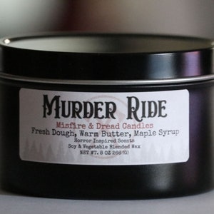 Murder Ride / Horror Movies / Homemade / Devils Rejects / House of 1000 Corpses Horror Fan / Rob Zombie / Soy Wax Scented Candle / 8oz Tin