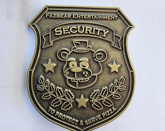 Official FNAF Fazbear Security Badge Pin (Bronze) 📛