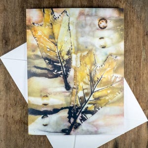 Botanical Nature Art Ecoprint Notecard: Southern Red Oak Leaves