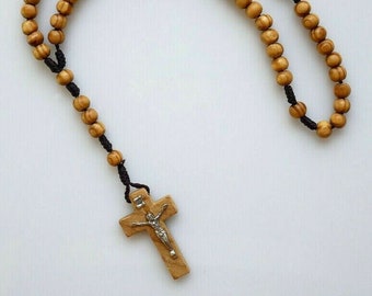 Pocket Wood Cord ROSARY with Corpus