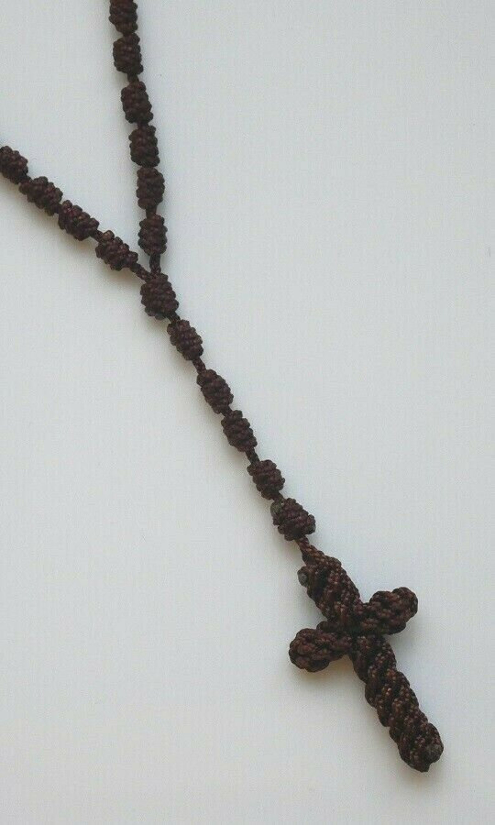 Quality Dark Brown Knotted Cord ROSARY with Pouch Etsy