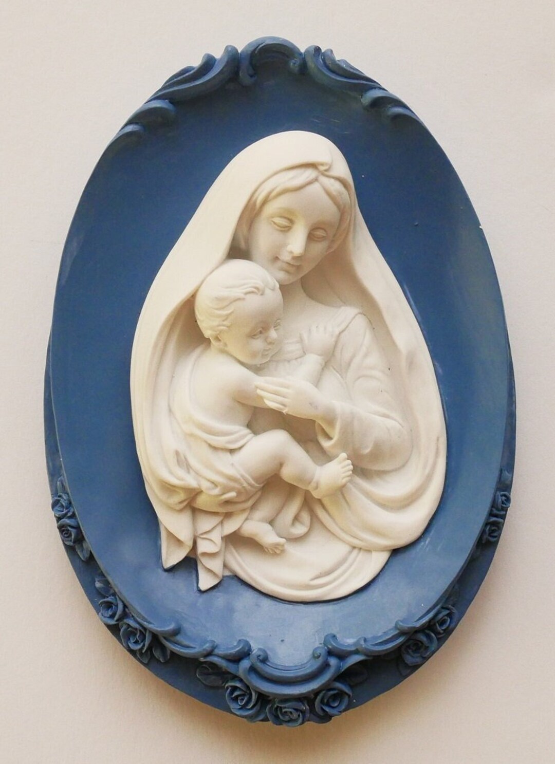 Madonna and Child Oval Plaque - Etsy