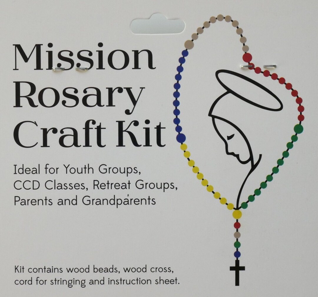Mission Wood String Rosary Kraft Kit Make Your Own Rosary Great for