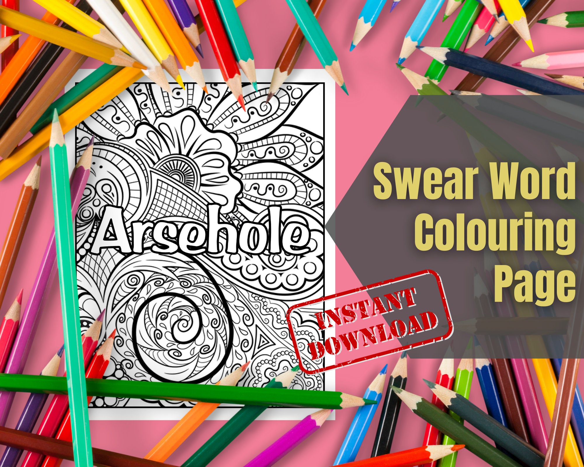 Motivational Swear Word Colouring Page Instant Download | Etsy