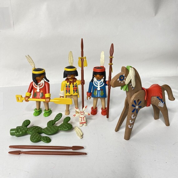 Vintage Playmobil native American Family 3396 Etsy