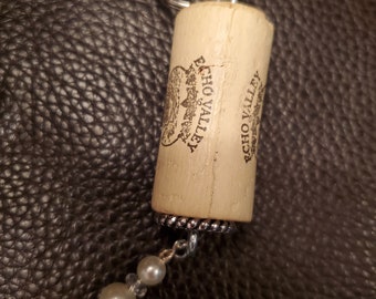 Wine cork keychain