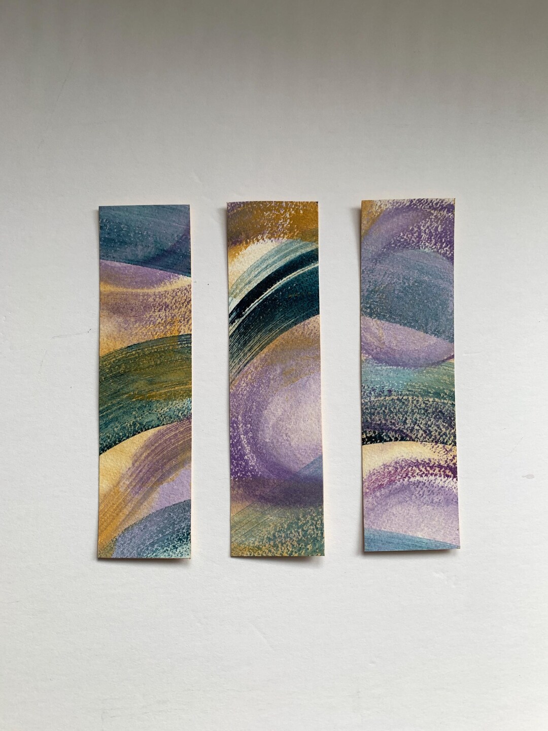 Hand-painted Abstract Art Bookmarks, Set of Three - Etsy