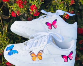 white air force 1 with butterflies