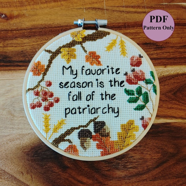 Fall of the Patriarchy - Cross Stitch