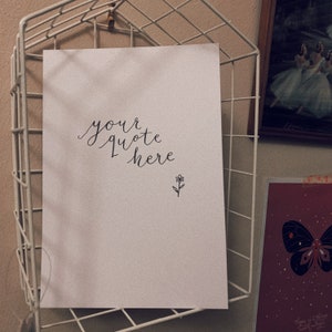 Handlettered Custom Kalligrafie Quote A5 print