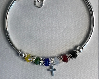 Adjustable Salvation Bracelet Made With European Crystals by Crystal River Creations LLC