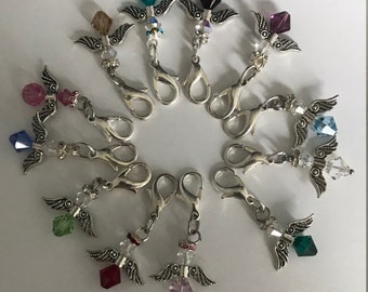 Pair of European Crystal Angel Charms by Crystal River Creations LLC