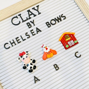 Farm Animals & Barn Inspired Clay for hair bow center