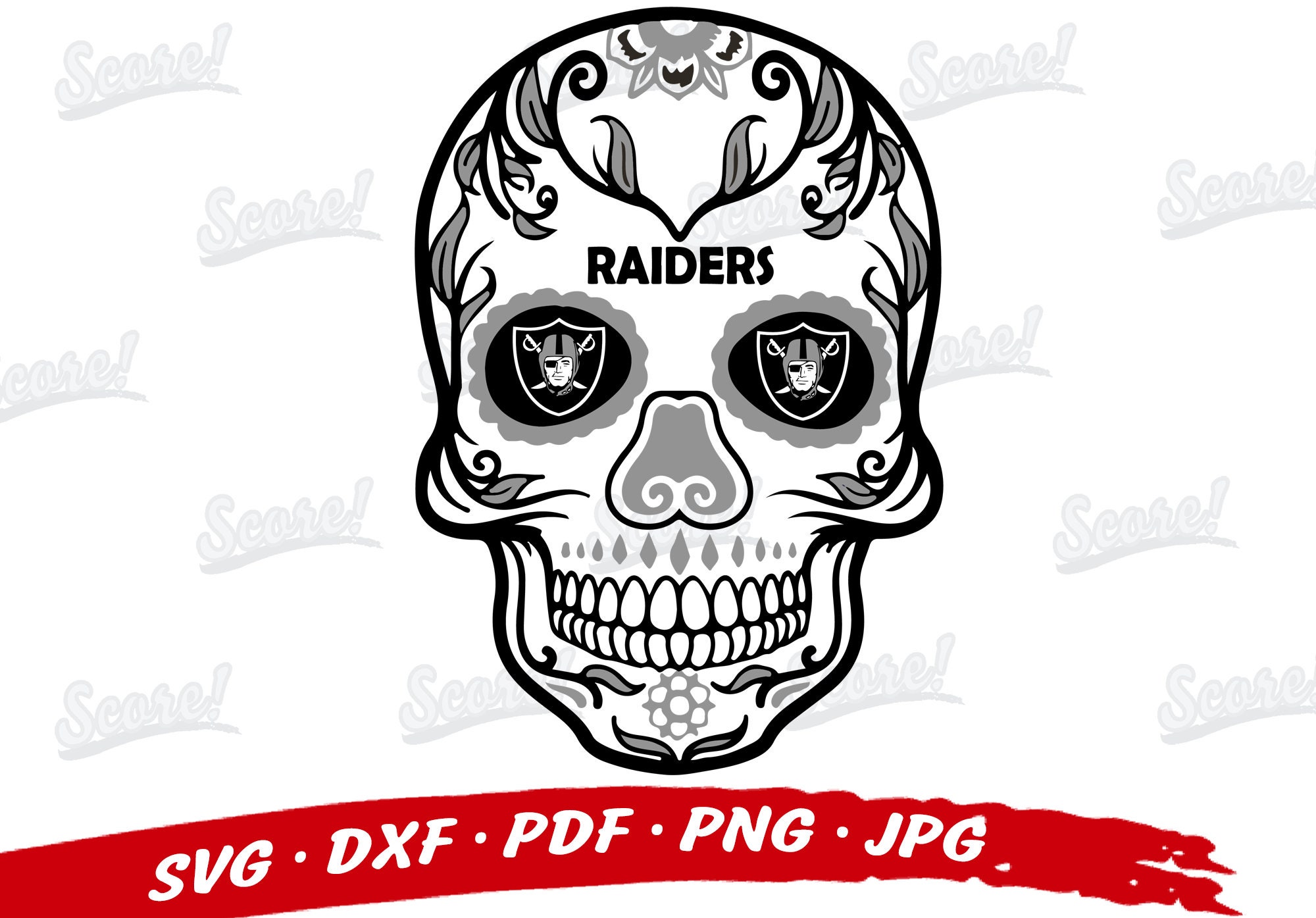 Oakland RAIDERS Sugar Skull Svg Oakland Raiders Svg Files | Etsy