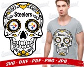 Pittsburgh STEELERS Sugar Skull Svg - Steelers Svg Files For Cricut - Steelers Skull Svg - Steelers NFL Football Svg Files Iron On Transfer