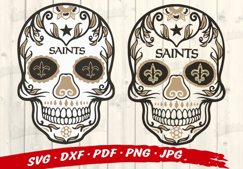 New Orleans SAINTS Sugar Skull Svg New Orleans Saints Svg Etsy
