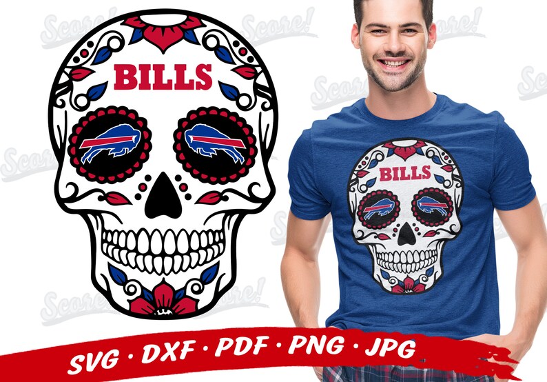 Buffalo BILLS Sugar Skull Svg Buffalo Bills Svg Files For | Etsy