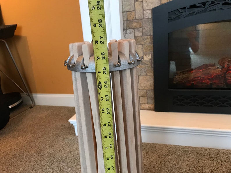 Folding Spiral Clothes Drying Rack Wooden Amish Handmade Etsy