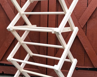 Laundry Clothes Drying Rack-Small 20" Wide Design-Portable & Foldable-All Natural Maple Wood-Amish Made