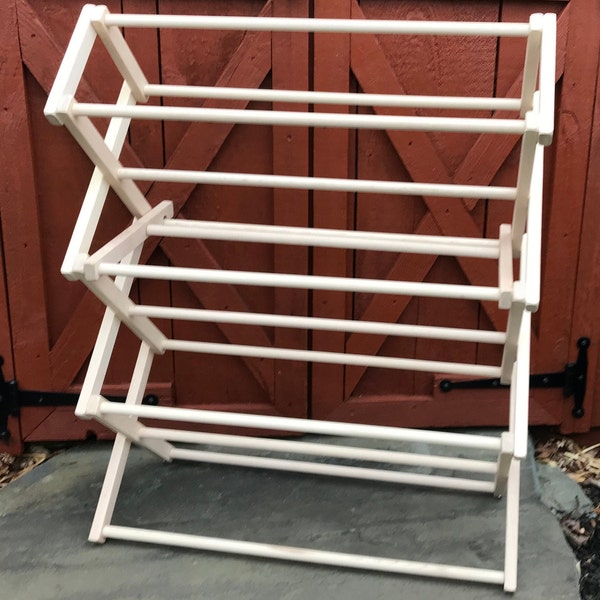 Laundry Clothes Drying Rack-Medium 30" Wide Design-Portable & Folds up for Easy Storage-All Natural Maple Wood-Made In USA Amish Craftsmen
