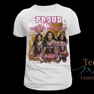 Proud Mom Basketball Shirt Design, Canva Template, Editable Gameday tshirt, Changeable Colors, Personalized t-shirt , Sublimation, DTF, DTG image 4