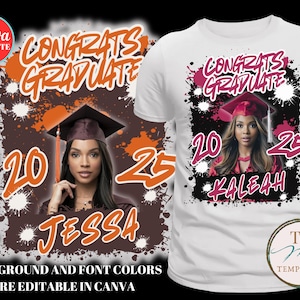 Klasse von 2025, Canva Abschluss-Shirt-Vorlage, graduierte T-Shirt-Vorlage, bearbeitbare Canva-Vorlage, Anpassen-T-Shirt, Sublimations-T-Shirt, DIY-Shirt