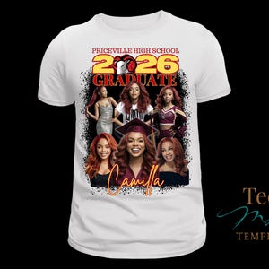 Grad Shirt Template, Canva Graduation Shirt, Mascot, 2026 Grad T-shirt, Editable Template, Customize Bootleg Tee, Sublimation Tshirt, DIY image 9
