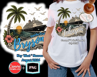 Family Cruise Shirt Design | Family Vacation Shirt Template | Editable Canva Design + PNG | Custom Family Cruise Tee | Family Reunion Cruise