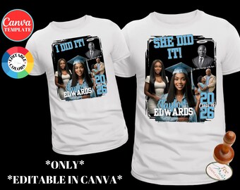 Graduation Memorial Shirt Canva Template Bundle, Grad Tribute Shirt Design, Senior Memorial Grad Shirt, Angel Grad Design, Class of 2026