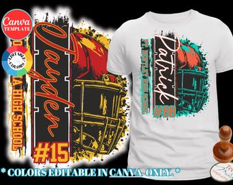 Football Helmet Canva Template | Personalized Football Player Shirt | Editable FB Mom Design | Customizable Gameday | Football Banquet Gift
