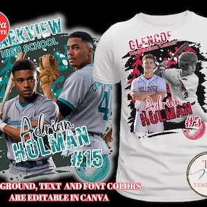 Szablon koszulki baseballowej, projekt Baseball Mom, szablon Canva, edytowalna koszulka Gameday, edytowalna, spersonalizowana koszulka, sublimacja, DTF, DTG zdjęcie 1