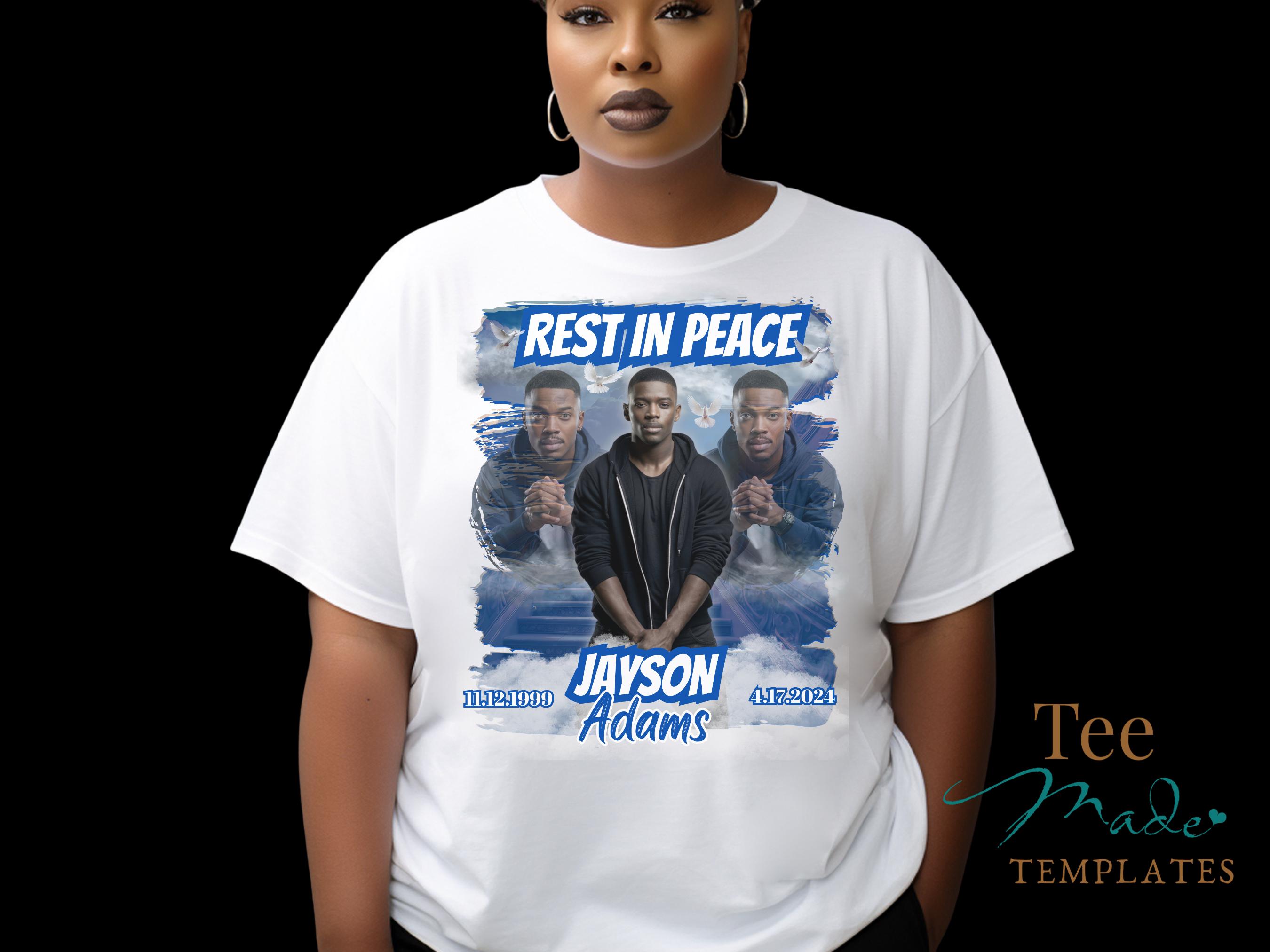 dress shirts for funeral Memorial Tshirt Design, Funeral Shirt, Editable in CANVA, Changeable  Colors, Rest in Peace Photo Shirt, Celebration of Life Sublimation, DTF