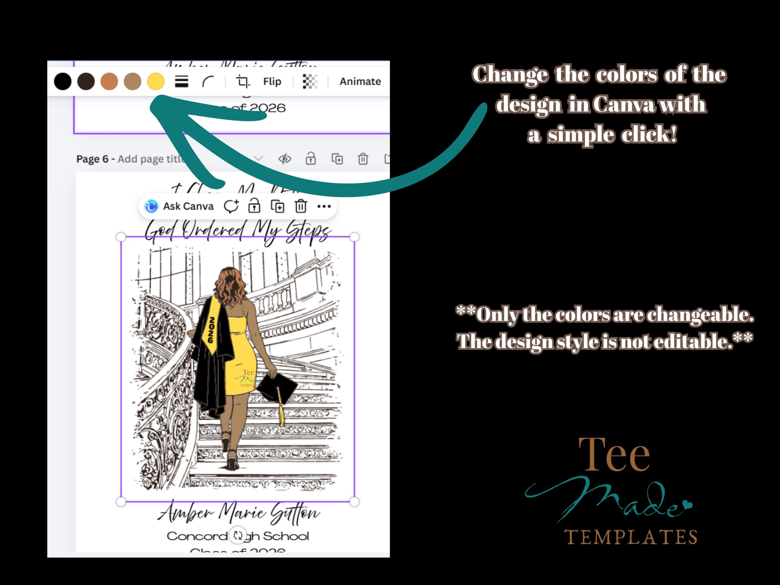 Christian Graduation Canva Template, I Chose My Path God Ordered My ...