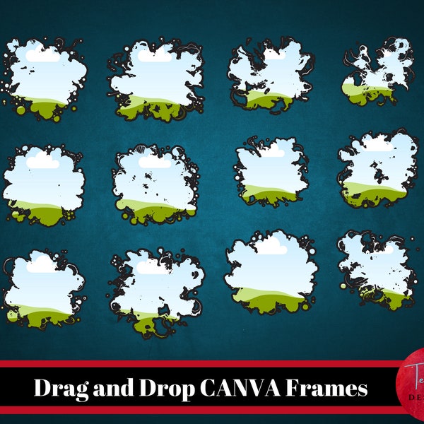 Canva Frames Template, Drag & Drop Frames Bundle, Unique Canva Frames, Customizable Canva Fames, Picture Frame, Digital Photo Frame Download