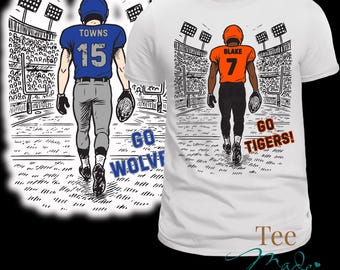 DIY Football Gameday Shirt, Canva Template, Football Mom tshirt, Friday Night Lights Change Colors, Custom High School Spirit Wear, DTF