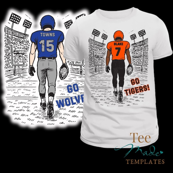DIY Football Gameday Shirt, Canva Template, Football Mom tshirt, Friday Night Lights Change Colors, Custom High School Spirit Wear, DTF